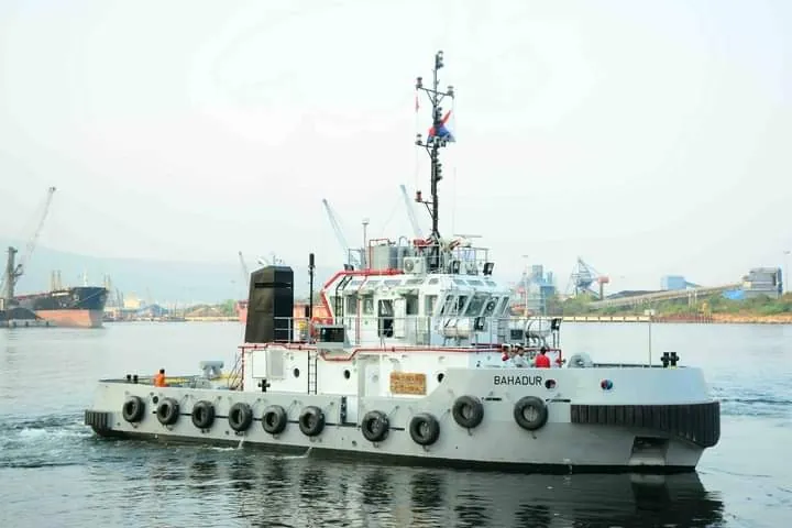 Tug Bahadur afloat after construction.