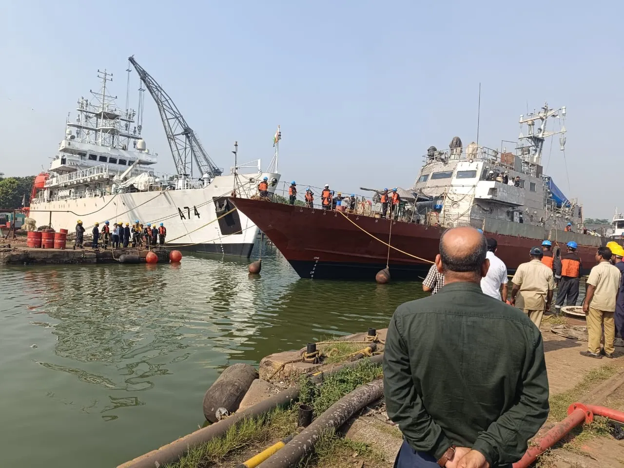INS Kalpeni afloat following the Major Refit.