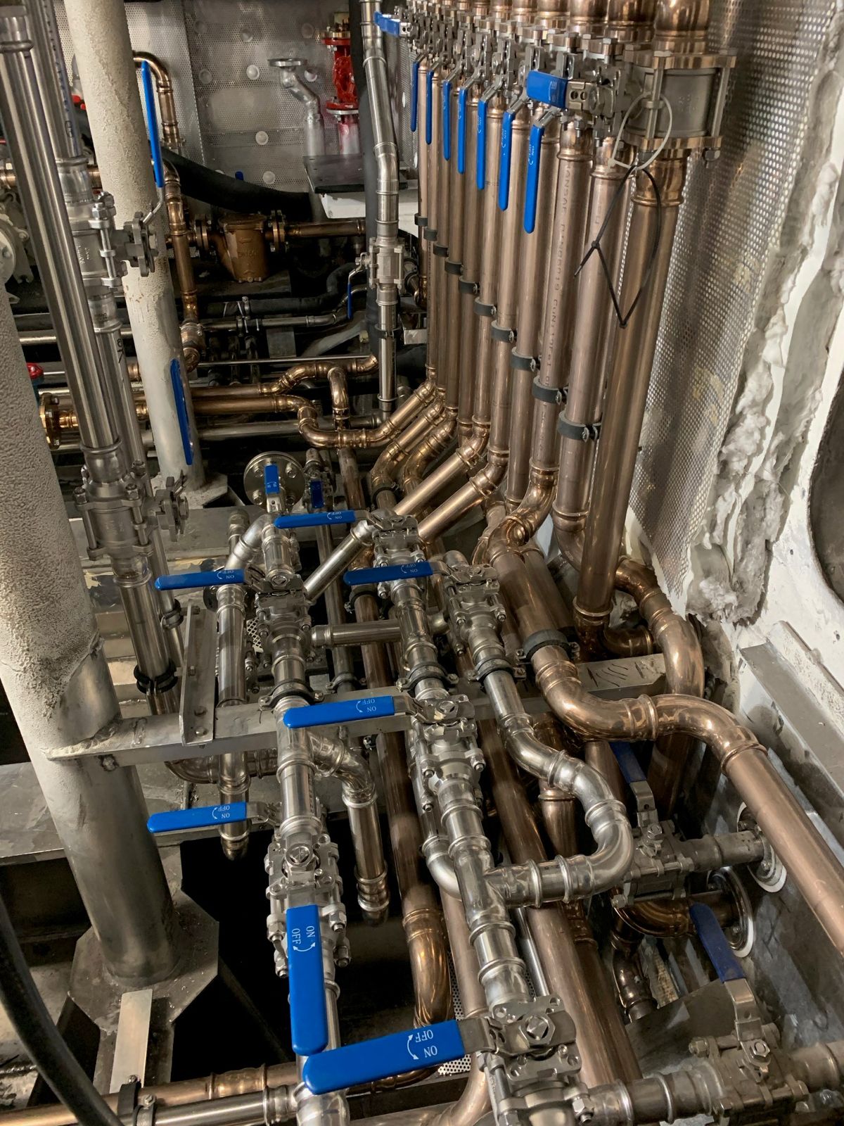 Onboard press-fit piping arrangement