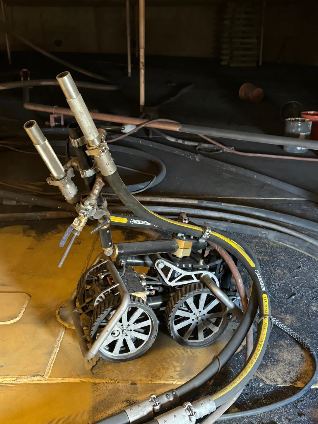Robotic blasting machine — equipment close-up