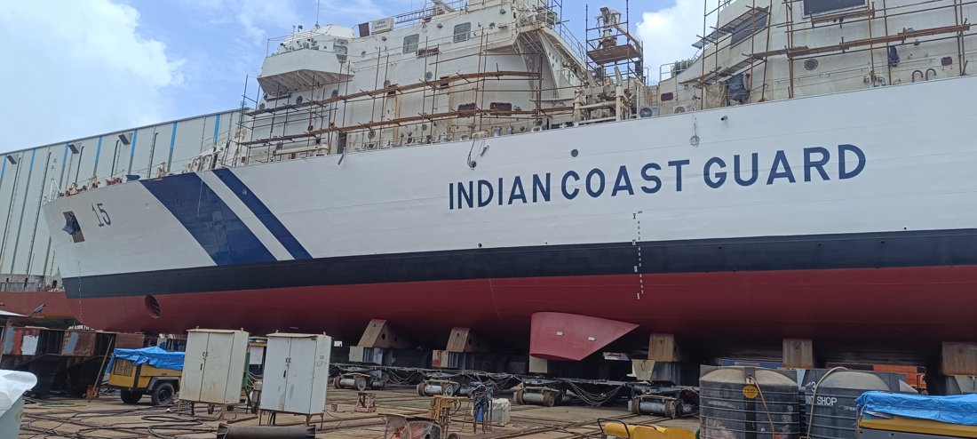 ICGS Shaunak during refit