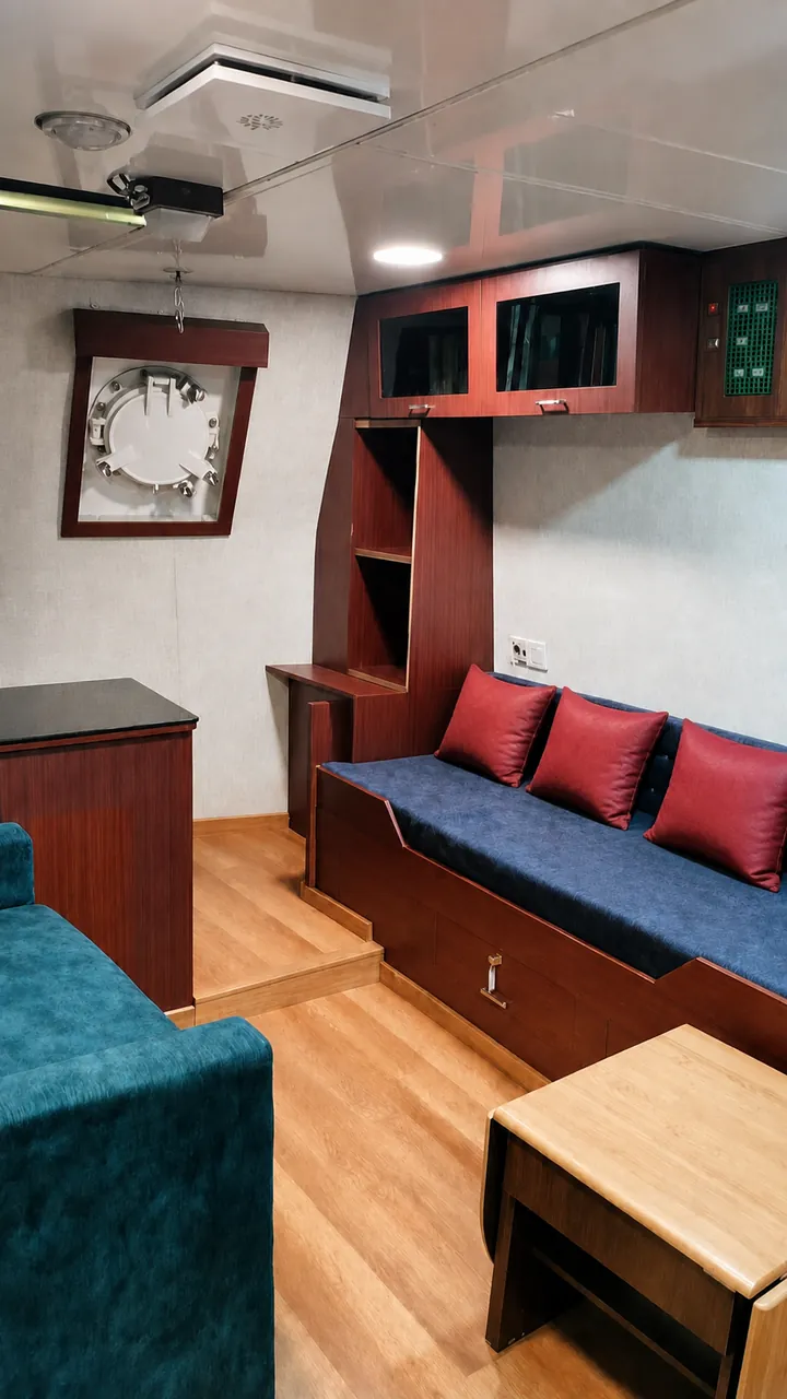 Renewed lounge and accommodation onboard INS Car Nicobar.