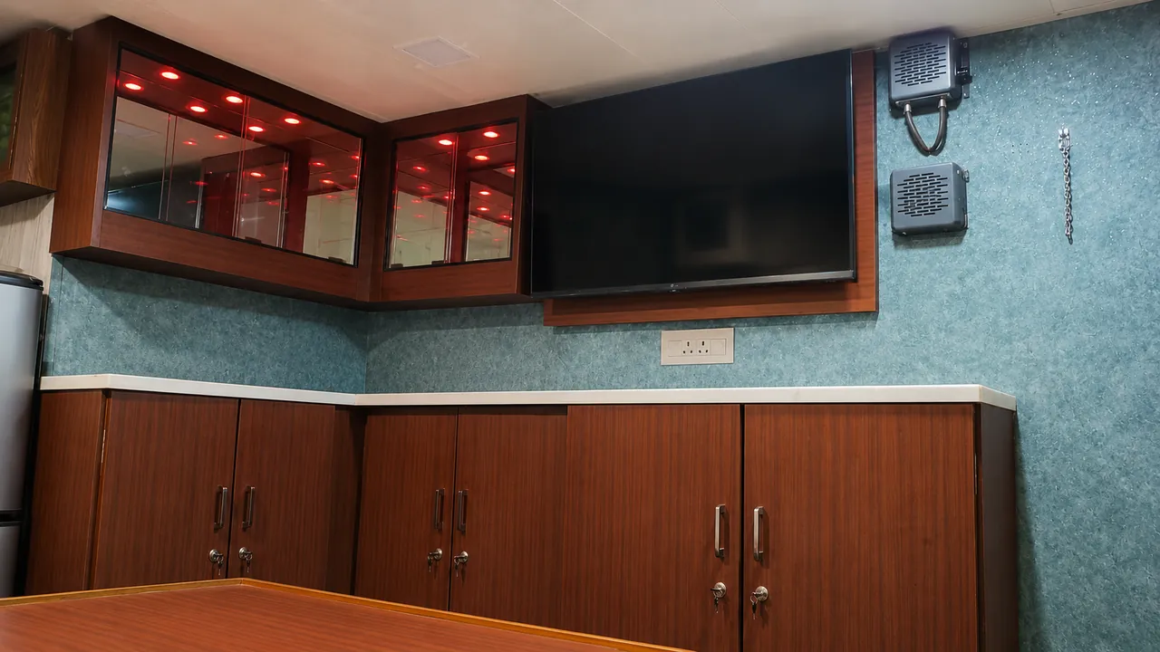 Completed accommodation cabinetry onboard INS Car Nicobar.