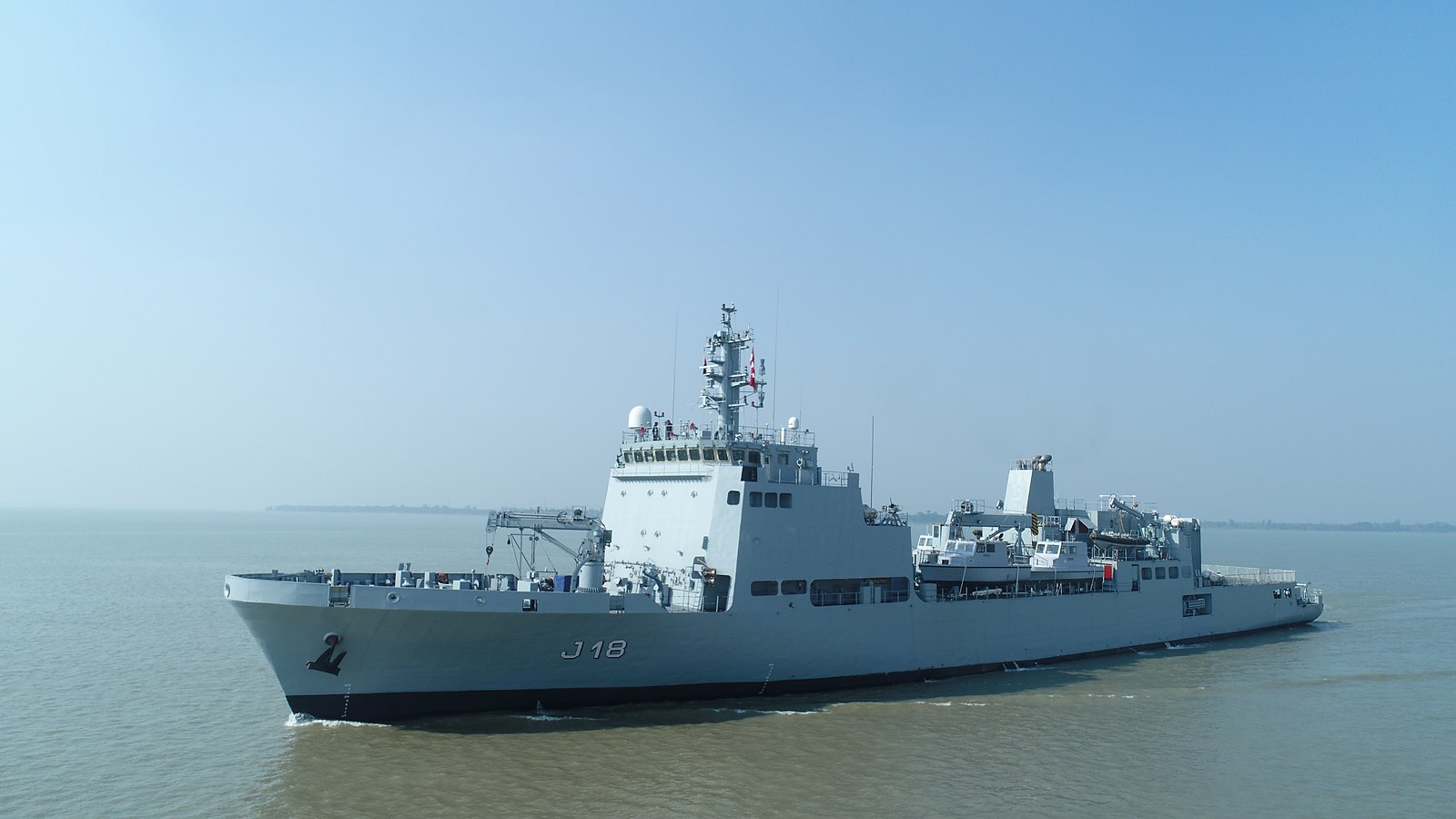 INS Sandhayak, a survey vessel (large) built at GRSE, during sea trials